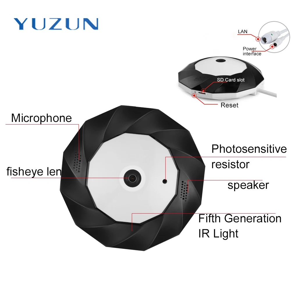 360 градусов панорамная камера 960 P сетевая безопасности беспроводная видеокамера