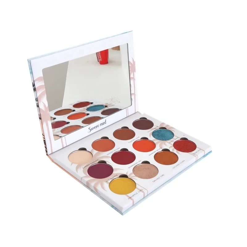 Новинка 12 цветов летние стильные матовые мерцающие блестящие алмазные тени для