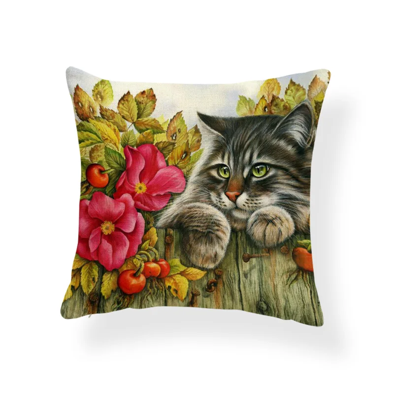 Винтаж обувь с принтом кошачий коготь лежит в Подушка принтами листьев крышка