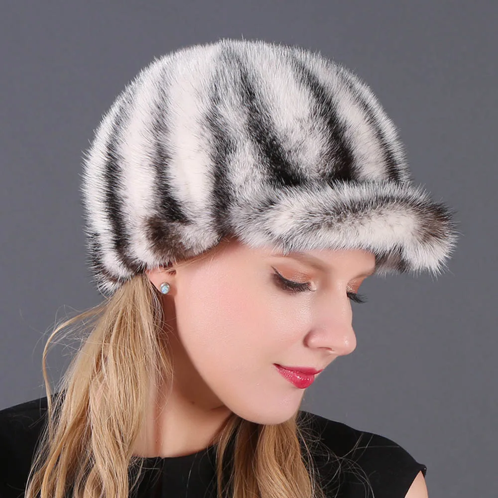 Новая зимняя женская шапка Меховой берет шапки модная норковая кашемировая
