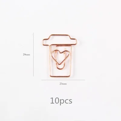 cup 10pcs Пачка розовое золото скрепки закладки планировщик инструменты Скрапбукинг Памятка зажим металлический Скрепка H0137 - Цвет: cup 10pcs