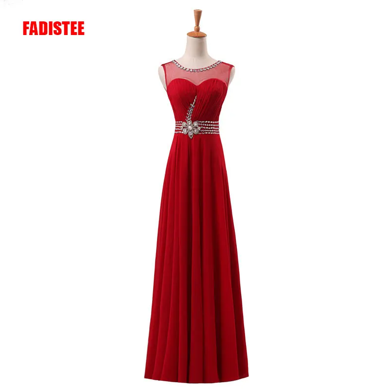 Новое поступление Элегантное Длинное платье вечернее шифоновое трапециевидной