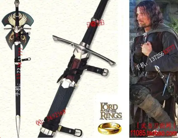 S4804 Властелин колец GUARDIAN ARAGORN STRIDER меч Странника W/налет и охотничий нож 51&quot|lord of|lord