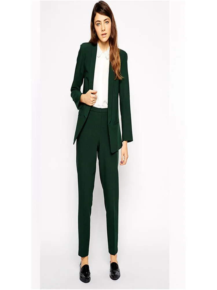 Picture Style casual suits Royal blue 2 piece set women business suits slim fit ladies office uniform elegant pant suits female trouser suits - Цвет: Picture Style