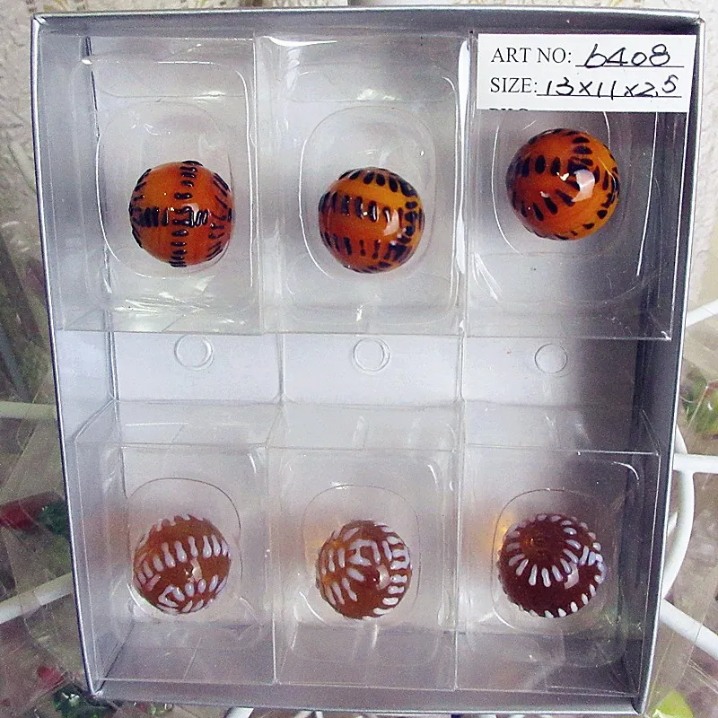 12 шт. оптовая продажа полосатый ручной выдувной стеклянный шар модель маленькая