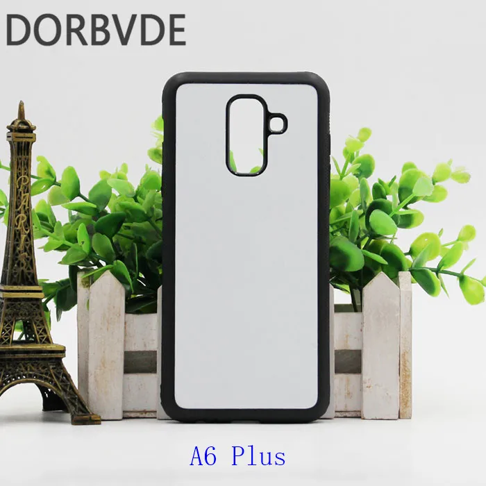 2D сублимационный чистый ТПУ + ПК резиновый чехол для Samsung Galaxy A6 Plus с алюминиевыми