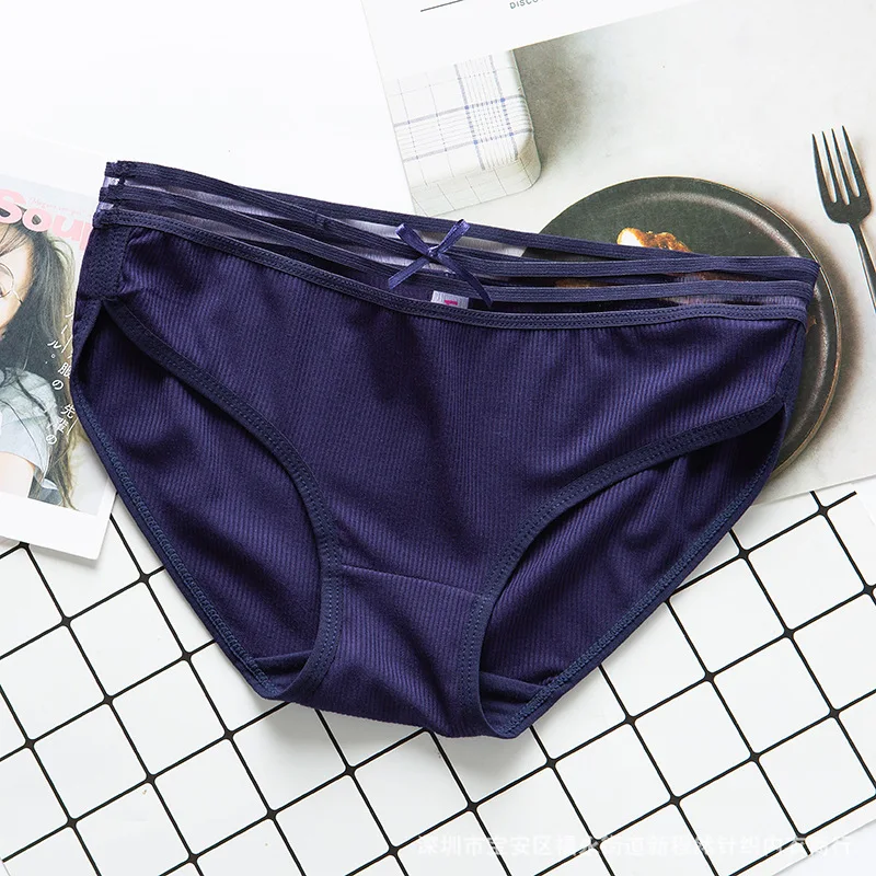 Хлопковые трусики женское кружевное нижнее белье сексуальные со средней