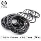 1 шт., фторрезиновое кольцо, FKM, Oring, уплотнение CS5.7mm OD556065707580859095100 мм, ORing, уплотнительное кольцо, масляное уплотнение, топливное уплотнение Washe