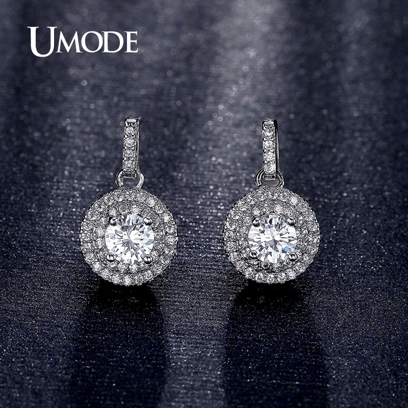 UMODE Новое поступление модные ювелирные изделия белые золотые серьги висячие для