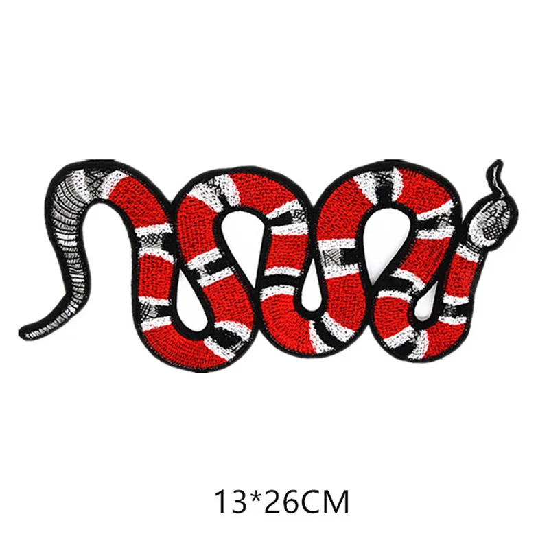 

Cute Red Snake Flower Patch Sewing On Embroidered Patches for Jacket Clothes Vest DIY Apparel Accessories Sewing Applique