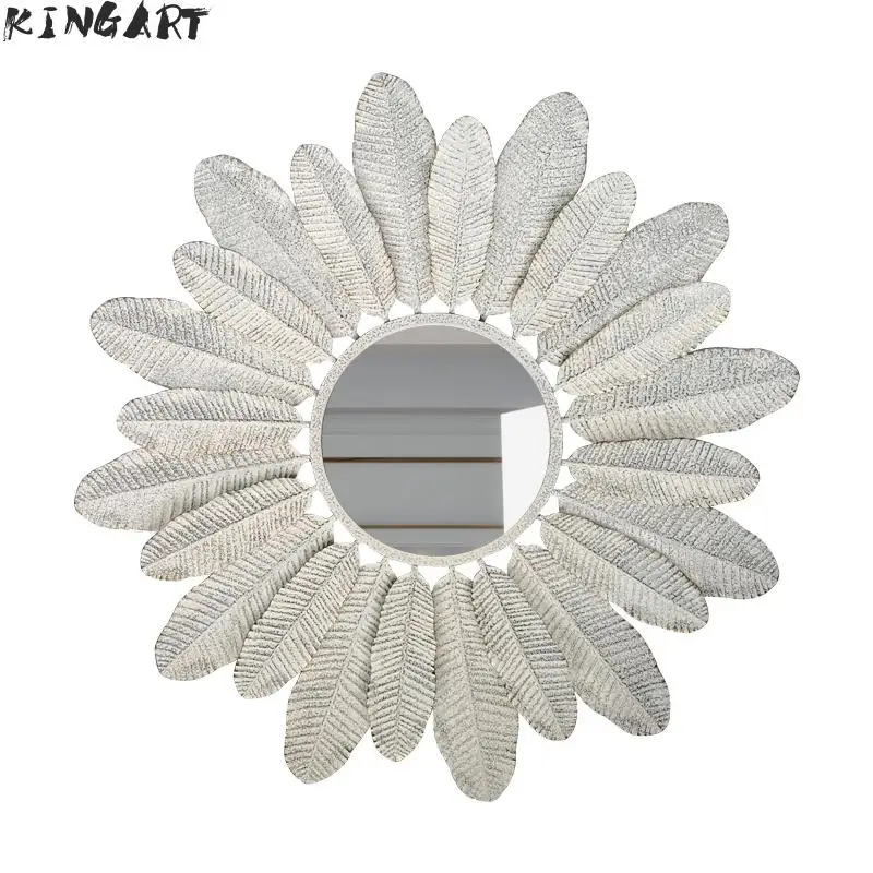 Big Wall Mirror Bathroom Wall Decoration Metal Living Room Wall Mirror Creative Antique Wall Mirror Home Decoration