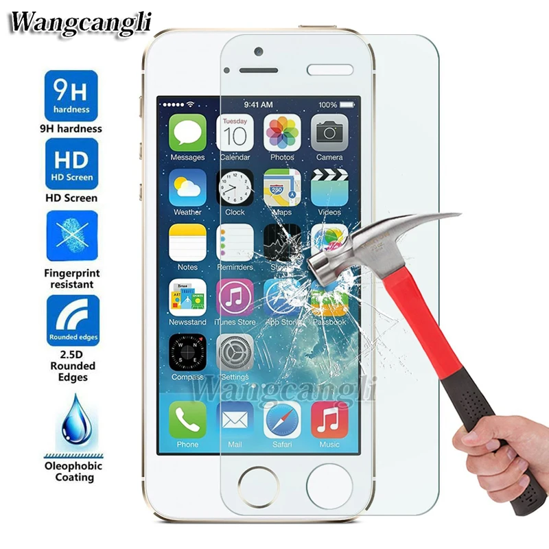 2.5D для iphone 5S SE 5 закаленное стекло защитное 6 6s Plus Пленка чехол 7 8 X XS