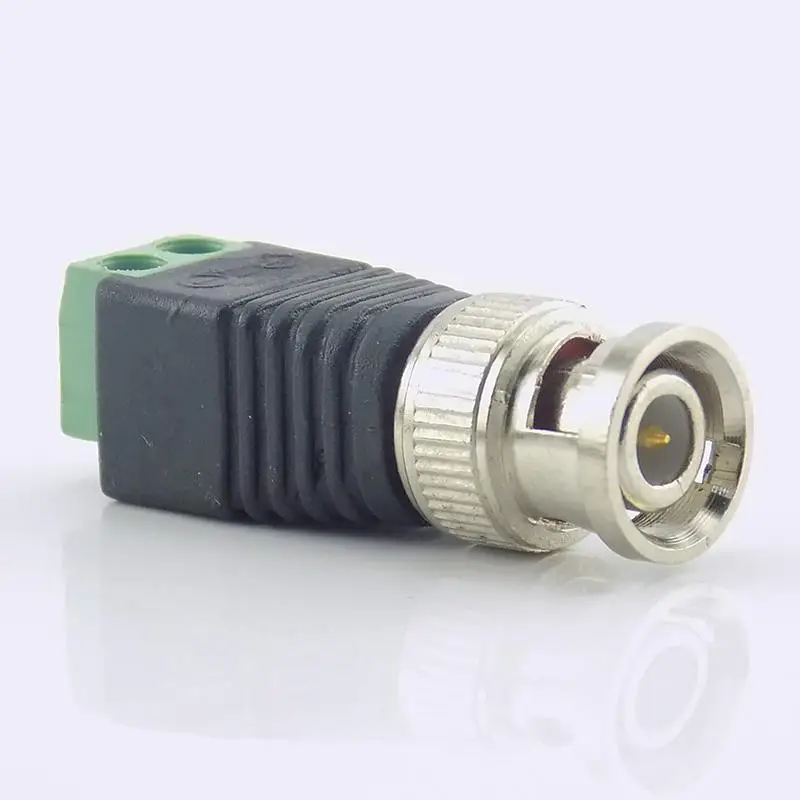 BEESCLOVER 1pc BNC Male Connector Plug DC Adapter Balun for CCTV Camera Security System r20 | Безопасность и защита