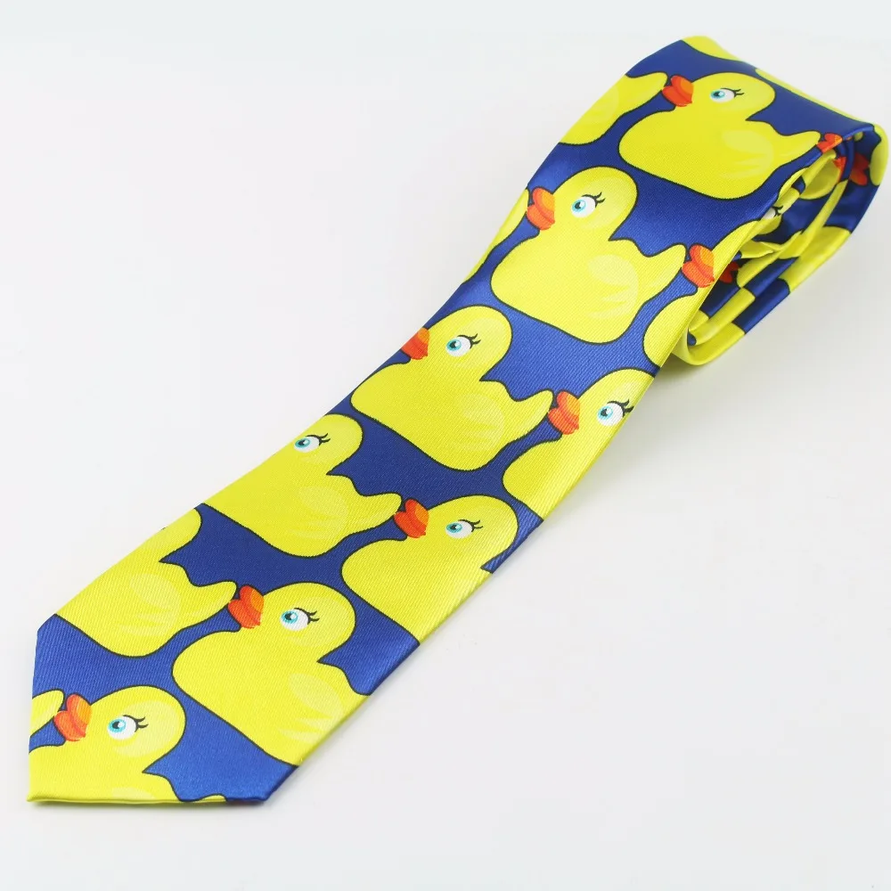 Желтая резиновая утка галстук мужской Модный повседневный необычный Ducky Профессиональный галстук четыре размера Галстуки