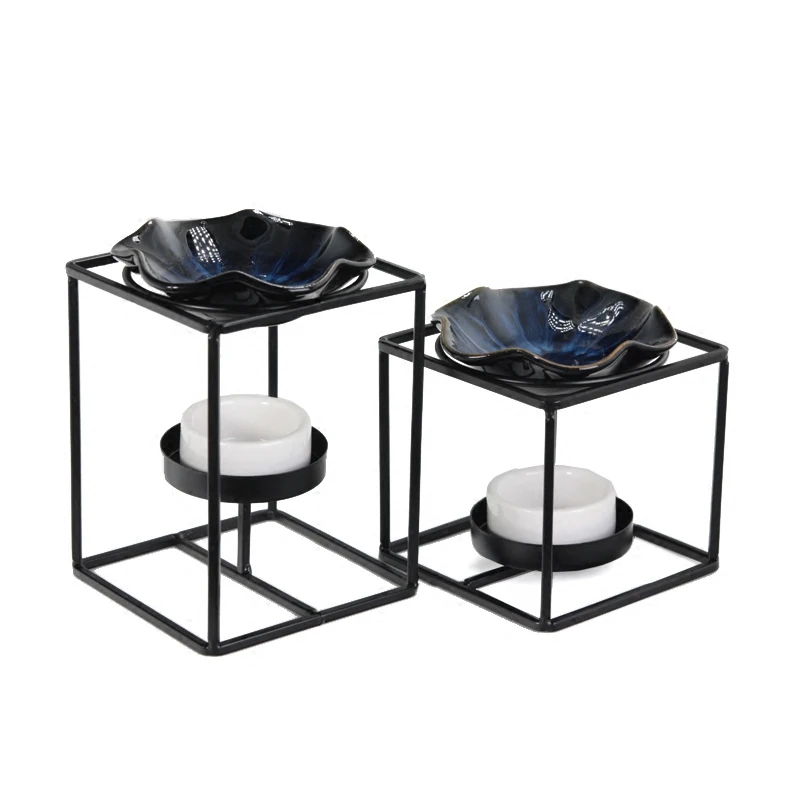 

Japanese Style Iron Art Incense Burner Aroma Lamps Night Light / Handle Essential Oil Heater Stove Teapot Holder Shelf Censer