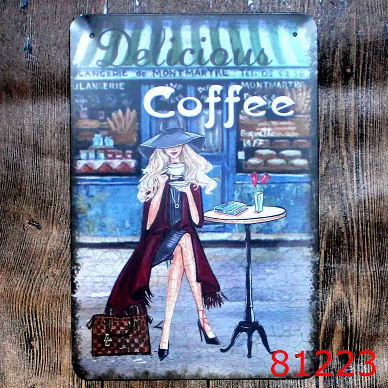 Настенный постер с изображением женщины вкусного черного кофе|home decor|decorative home