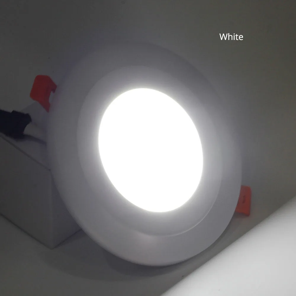 White Ультра тонкий светодиодный RGB свет панели круглый светодиодный панель потолочный светильник светильники теплый белый/белый+ RGB с 24key пульт дистанционного управления - Испускаемый цвет: White