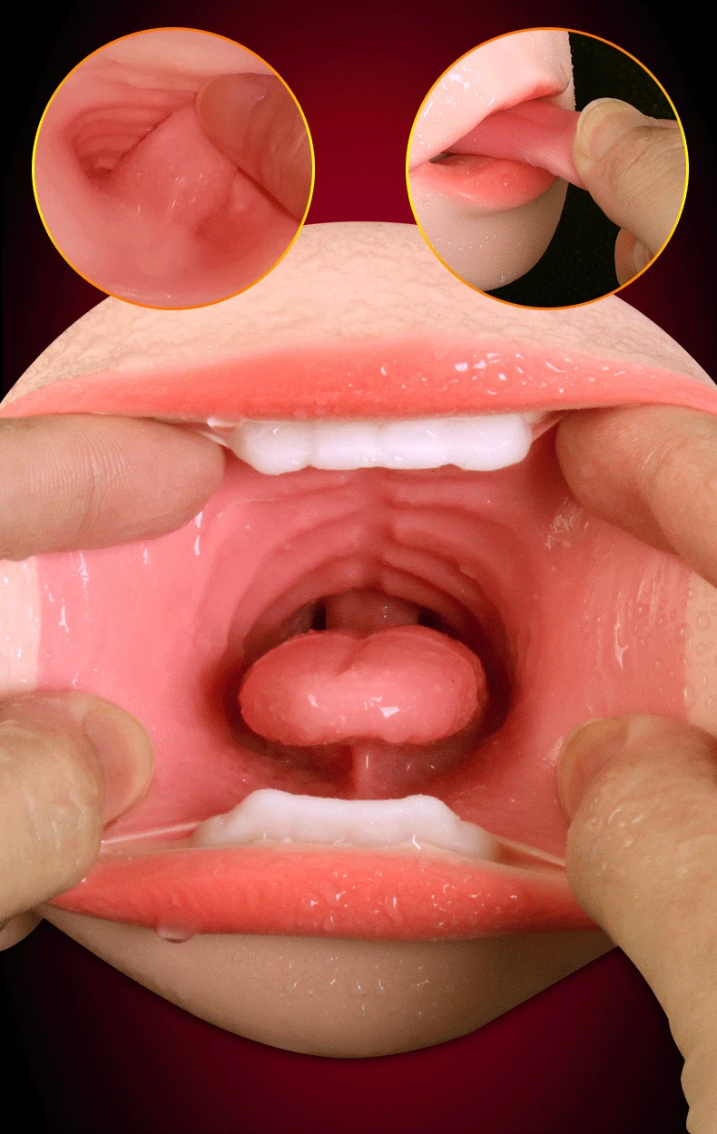 Мужской мастурбатор новая Реалистичная для оральных ласк 3D глубокое горло с язык