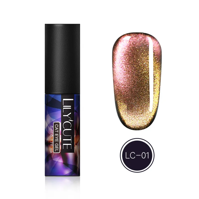 LC-7D-01 LILYCUTE Магнитный Блестящий Гель-лак для ногтей цветной кошачий глаз УФ замочить от ногтей Гель-лак для маникюра - Цвет: LC-7D-01