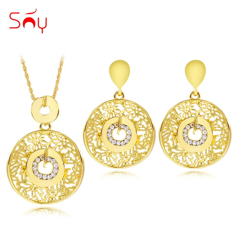 Солнечные ювелирные изделия Классические Круглые Ювелирные наборы для женщин