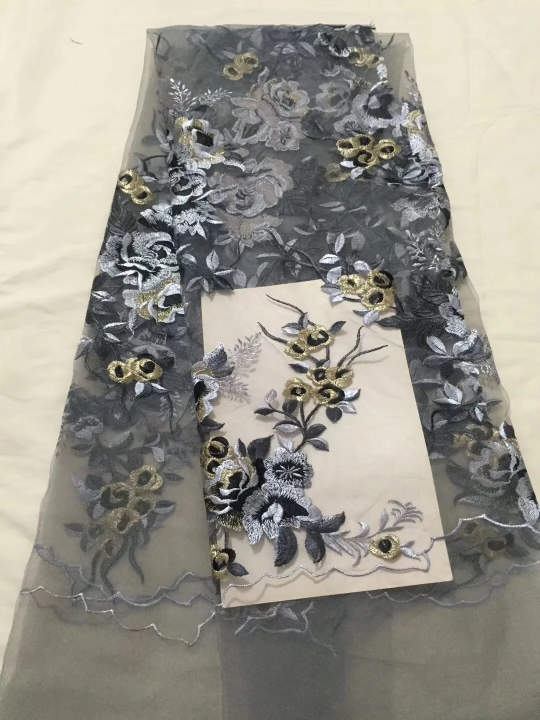 

French Net Lace Fabric 2018 Latest African Lace Fabric With Embroidery Mesh Tulle Lace Fabric High quality Nigerian Lace LCD905