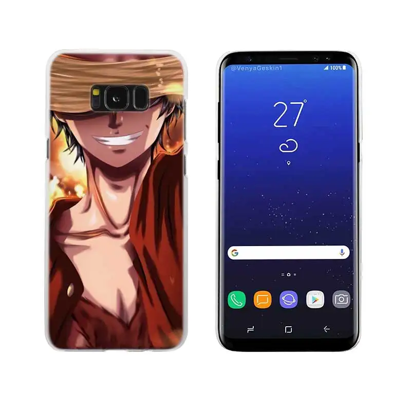 05 Чехол Sheli one piece Luffy прозрачный Note 10 9 pro, Жесткий Чехол для samsung Galaxy S4 S5 S6 S7 S8 S9 Plus Edge Mini s10 lite - Цвет: 05