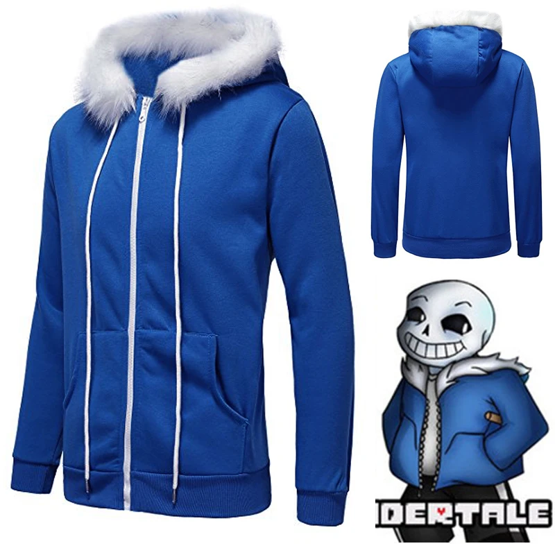 Игра Undertale Sans синее пальто Косплей куртка костюм худи унисекс толстовки мужские