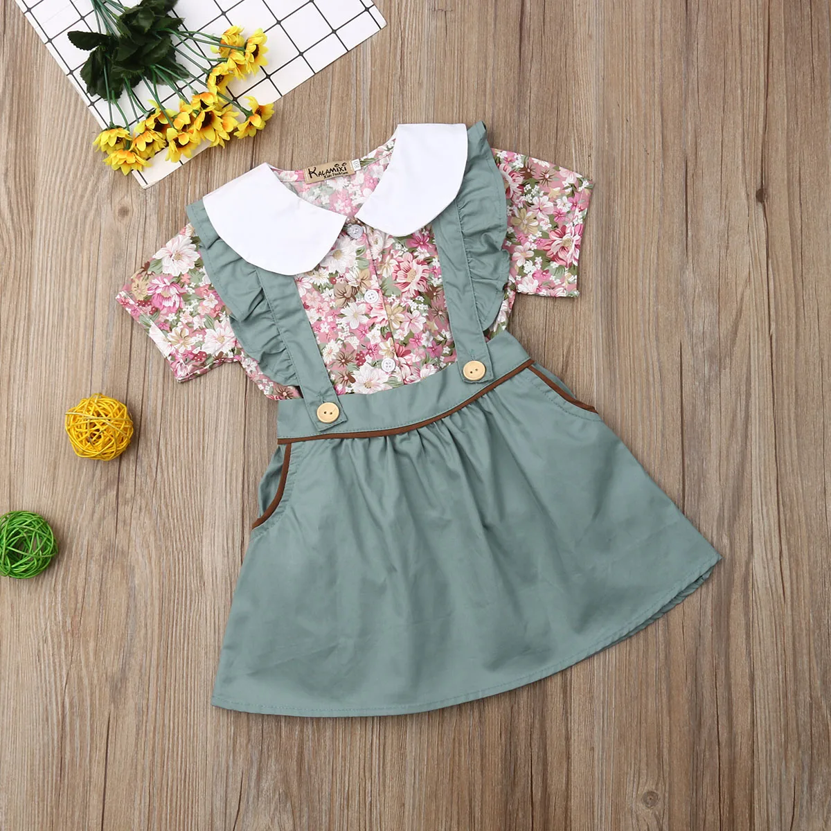 Милая Одежда для новорожденных девочек из 2 предметов футболка без рукавов юбка