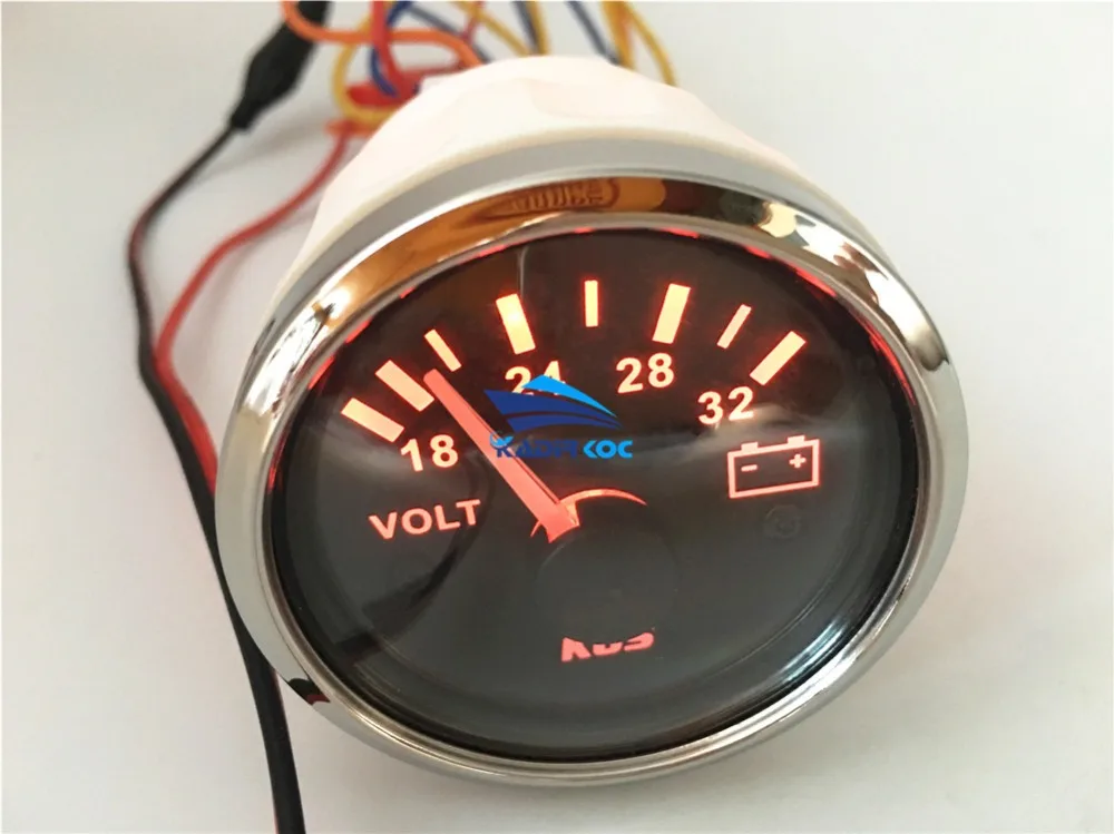 Упаковка из 1 18-32v указателя типа вольтметр 24v Вольт метров 52mm измерители напряжения для авто грузовика RV лодки яхты
