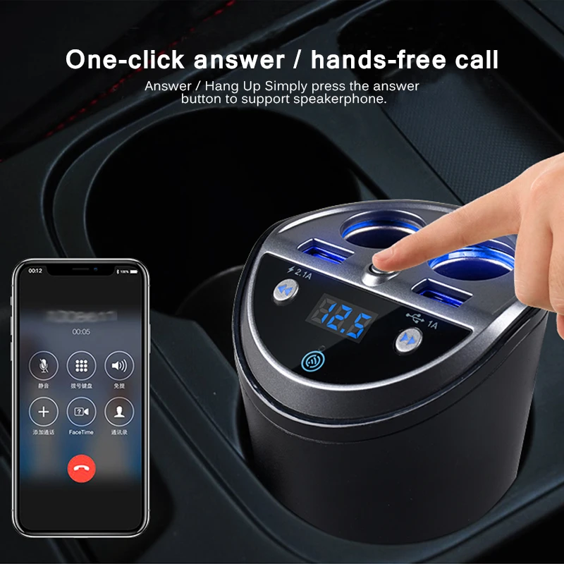 ANLUD Bluetooth FM передатчик модулятор 5 в 1 прикуриватель двойной USB 2.1A автомобильное