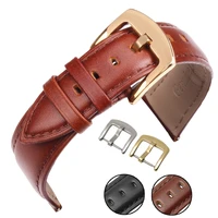 smooth genuine leather watchbands bracelet brown black watch band strap belt 18 19 20 21 22 24mm with stainless steel buckle
