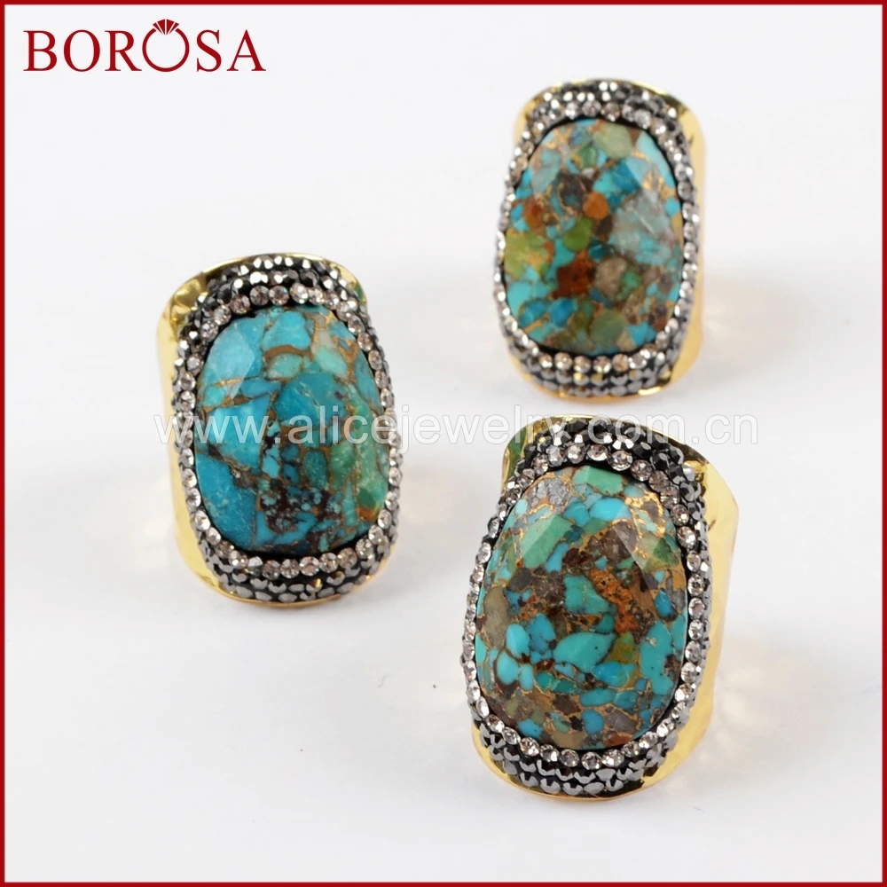 BOROSA агат ювелирные изделия из жемчуга 5/10 шт. натуральный синий камень Золотое