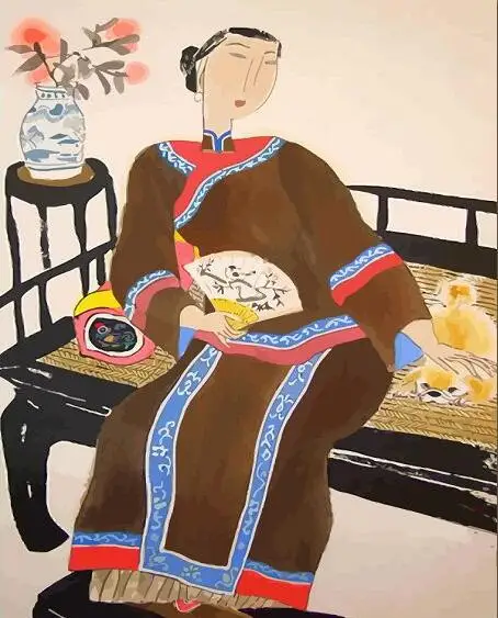 

cioioil-X431 Chinese ancient woman sitting on the bed DIY oil painting by numbers for home decor unique gift