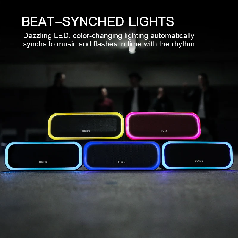 ДОСС SoundBox Pro СПЦ Bluetooth Динамик 2*10 Вт Беспроводной s с светодио дный свет Enhanced Bass