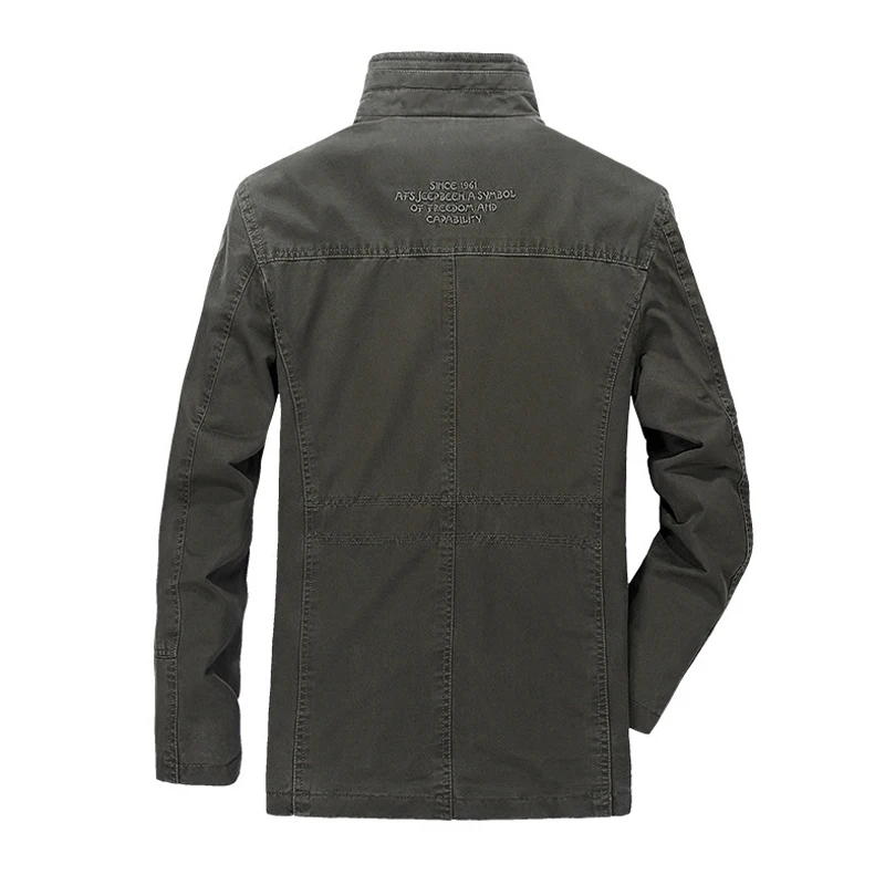Military Jacket Men Brand Spring &amp Autumn Cargo Army Coats Solid Cotton Male jaqueta masculina Size 4XL Veste hommes militaire | Мужская