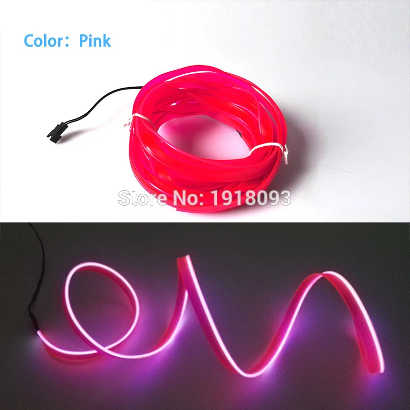 Горячая 2.3mm-skirt EL Wire Светодиодная лента 10 цветов не включить драйвер автомобиля декоративный гибкий неоновый светильник