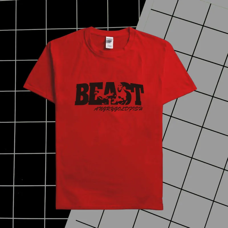 2018 New Brand 100% Cotton Men's T-shirt BEAST Printed female Summer casual short sleeve Letter printing Women's | Мужская