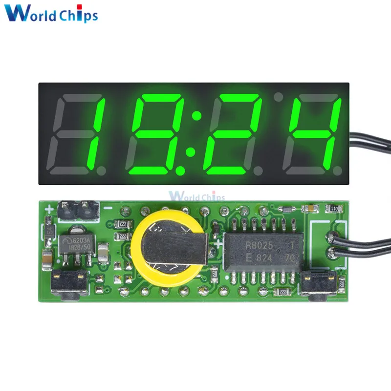3 in 1 Diy Digital Clock Temperature Voltage Kit DS3231SN 5-30V DC diy electronic Red Blue Green LED Clock Module For Arduino images - 6