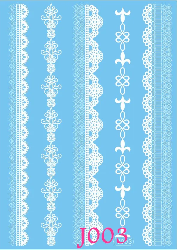 1 шт. Модная водостойкая татуировка с имитацией цветка подвеска белыми чернилами