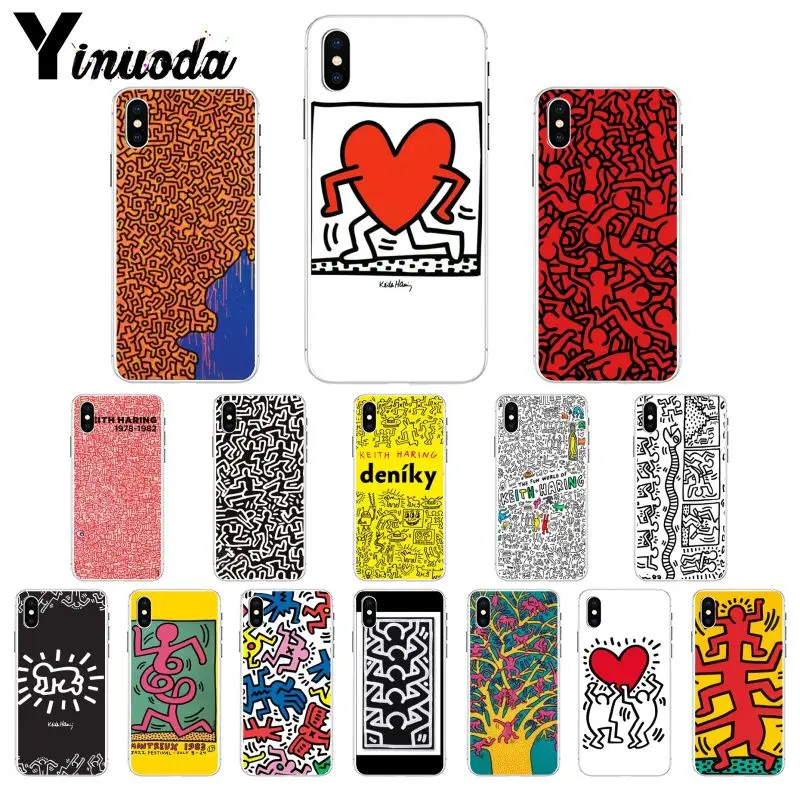 11pro MAX Keith Haring art роскошный уникальный прозрачный чехол из ТПУ для iPhone X XS 6 6s 7 7plus 8
