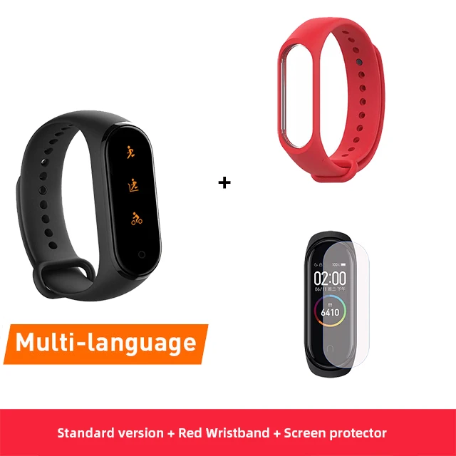 CN Red Новейшие Смарт-часы Xiaomi mi Band 4 фитнес-браслет mi band 4 фитнес-трекер Шагомер Bluetooth 5,0 смарт-браслет Xio mi Watch - Цвет: CN Red