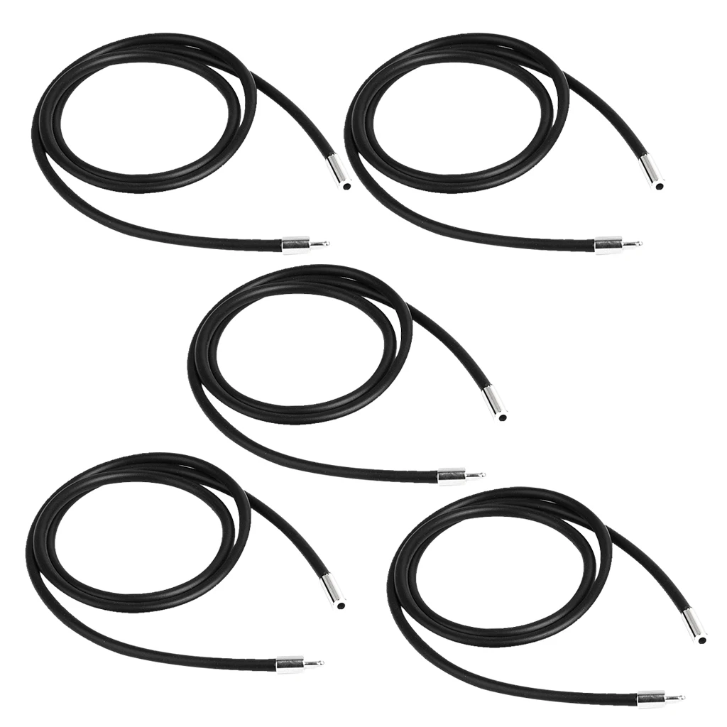 

Lot Of 5pcs 3mm Black Rubber Cord Necklace Chain With Silver Color Lobster Clasp 50cm