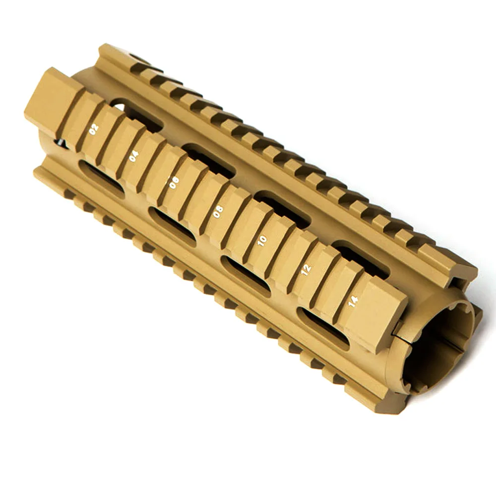 Tan 6,7 дюймов AR15 M4 Carbine Handguard страйкбол AR-15 RIS drop-in Quad Rail Mount Tactical Free Float Picatinny Handguard - Цвет: Tan