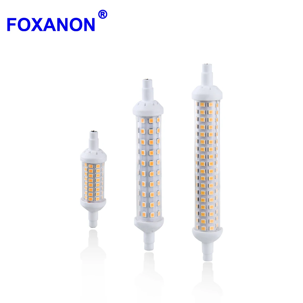 Foxanon R7s Светодиодная лампа SMD2835 R7S 220 В 78 мм 118 135 керамический корпус Bombillas LED 6 Вт 9 12