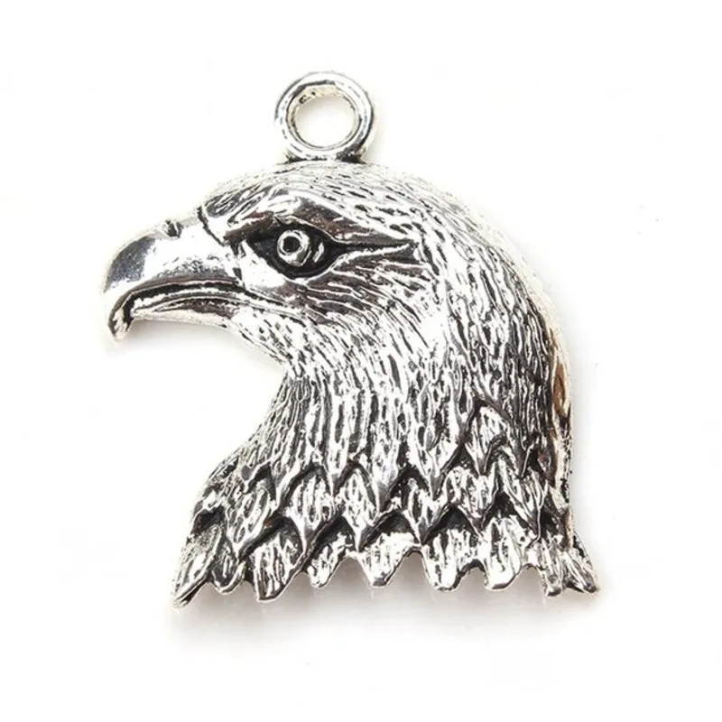 10 шт./лот гламурные ювелирные изделия с головой орла антикварные Silvertone