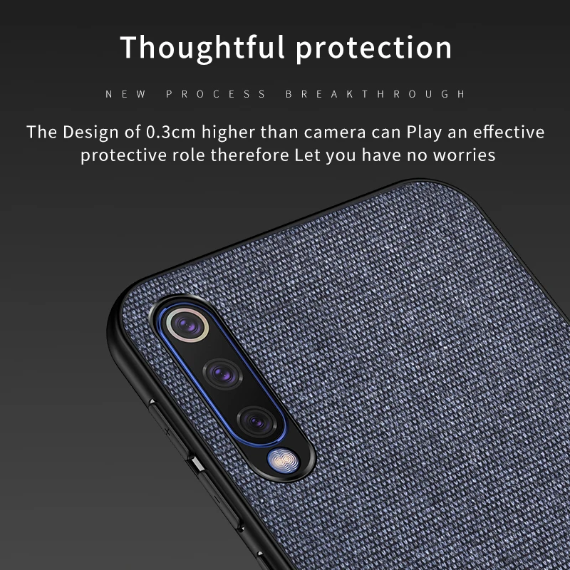 Чехол для Xiaomi mi 9 роскошный тканевый жесткий ударопрочный армированный чехол из