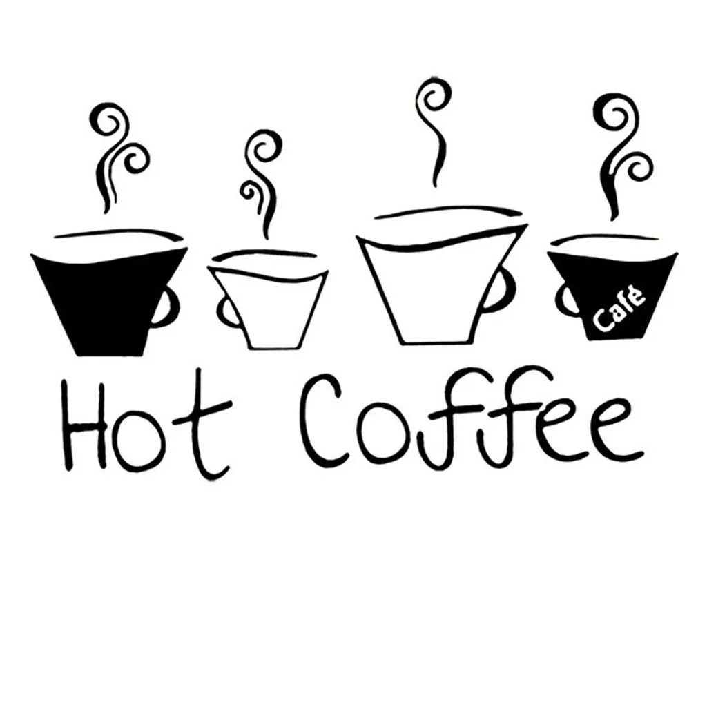 Мобильные наклейки на стену с изображением горячего кофе английский холодильник