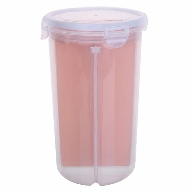 large pink Hoomall 4 решетки пластиковая кухонная коробка для хранения холодильник контейнер для сохранения пищи рис бобы Stoarge Jar с крышкой уплотнения - Цвет: large pink