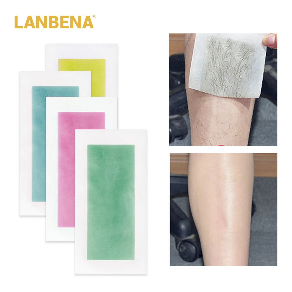 LANBENA 10 пар восковых полосок для удаления волос бумага натуральный пчелиный воск