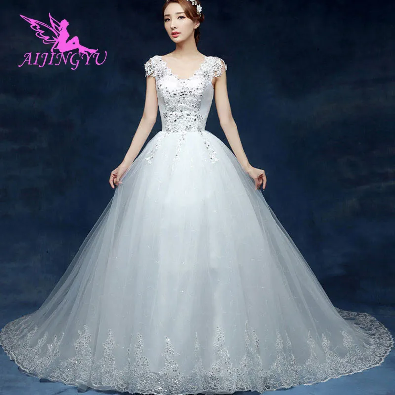 

AIJINGYU 2021 ivory Customized new hot selling cheap ball gown lace up back formal bride dresses wedding dress WU144